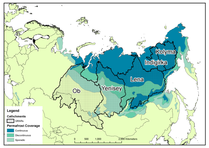 Permafrost within catchments of the GRARs